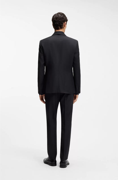 SLIM-FIT SUIT IN STRIPED VIRGIN WOOL