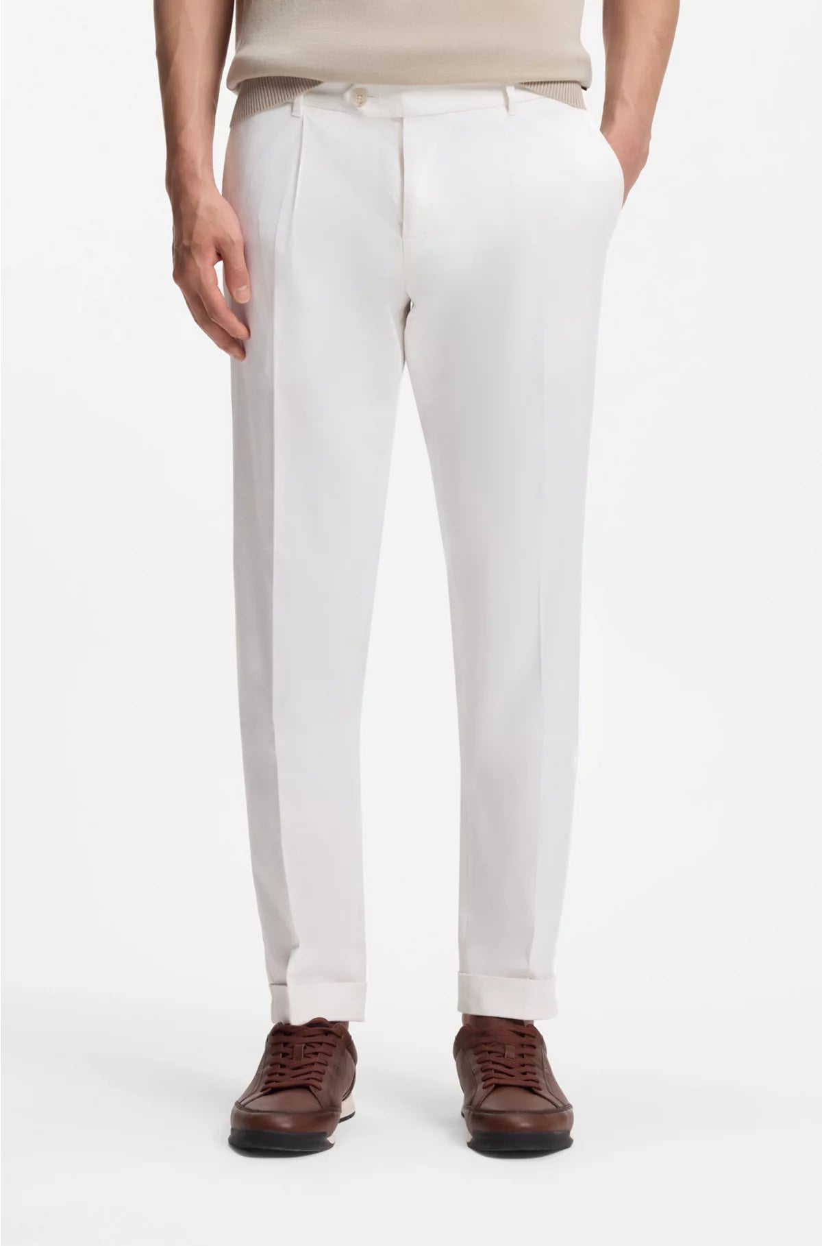 SLIM-FIT TROUSERS IN COMFORT-STRETCH COTTON