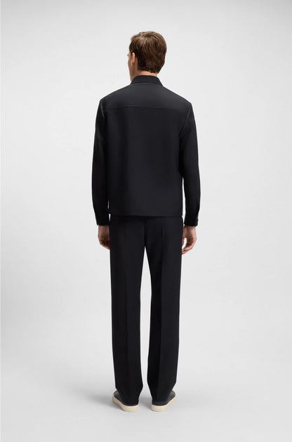 RELAXED-FIT OVERSHIRT IN MELANGE VIRGIN WOOL