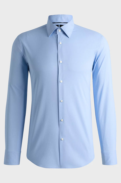 REGULAR-FIT SHIRT IN STRUCTURED STRETCH FABRIC
