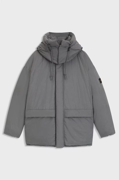 WATER-REPELLENT PUFFER JACKET WITH DETACHABLE HOOD