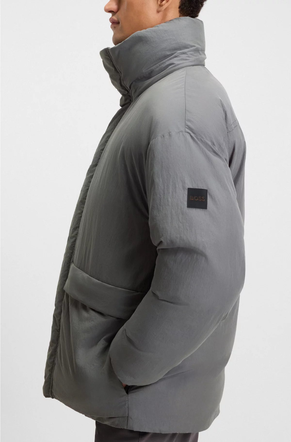 WATER-REPELLENT PUFFER JACKET WITH DETACHABLE HOOD