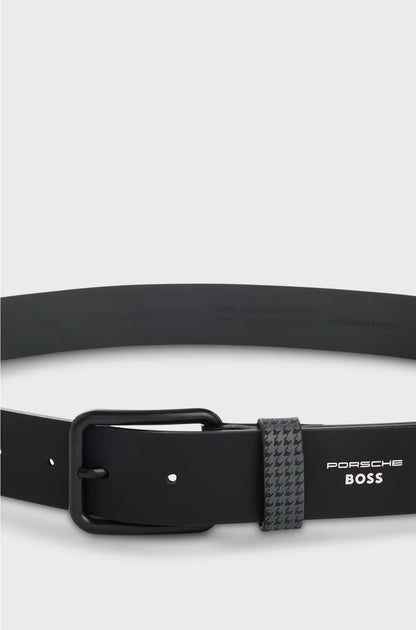 BELT IN ITALIAN LEATHER WITH PATTERNED KEEPER