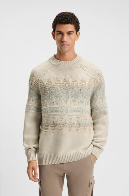 RELAXED-FIT SWEATER WITH KNITTED PATTERN