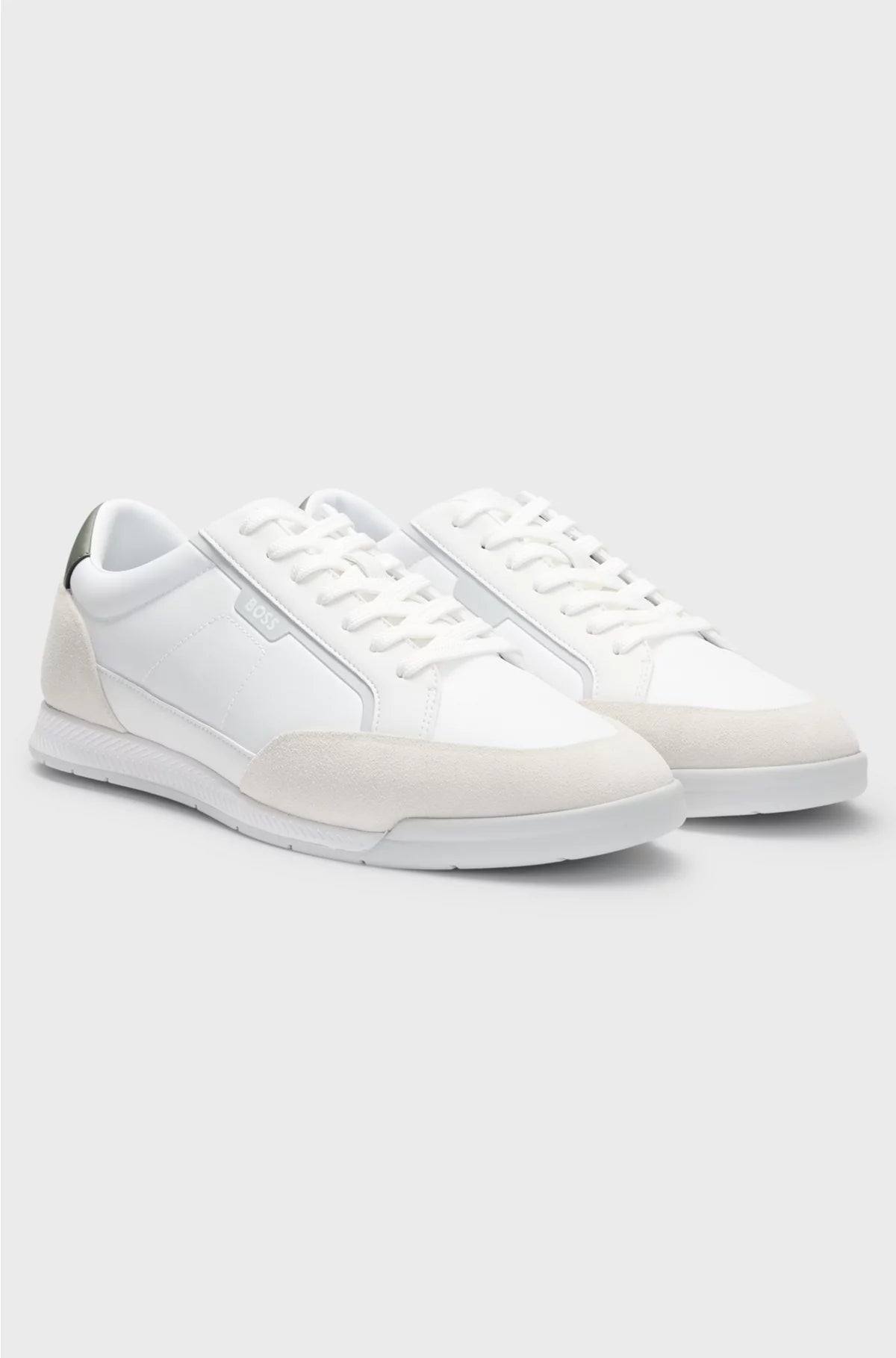 LOW-TOP TRAINERS WITH SUEDE AND FAUX LEATHER