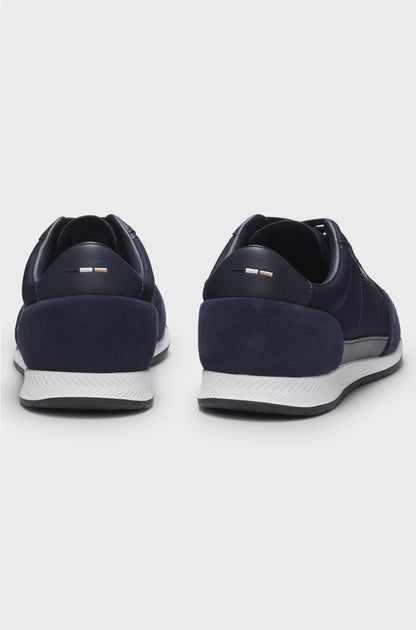 LOW-TOP TRAINERS WITH SUEDE AND FAUX LEATHER