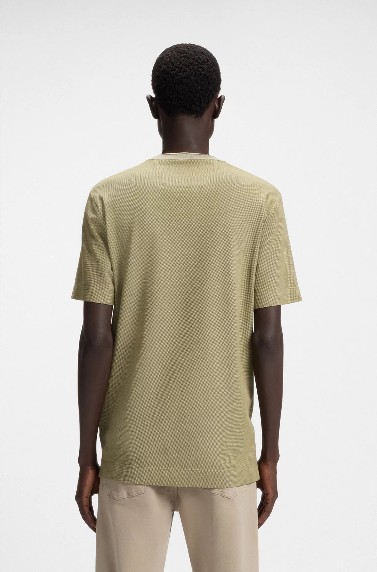 MICRO-STRUCTURED T-SHIRT IN COTTON AND SILK