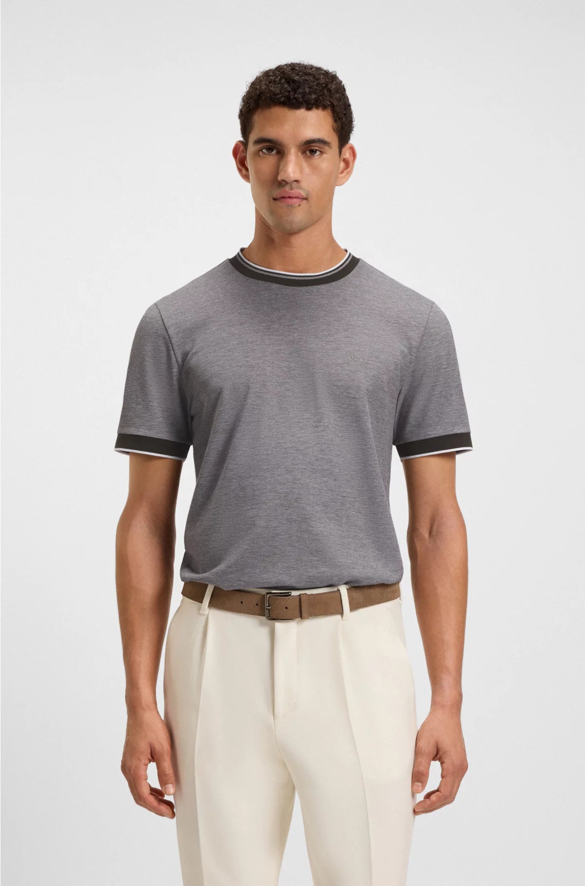 COTTON-PIQUE T-SHIRT WITH LOGO DETAIL