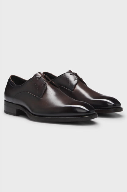 DERBY SHOES IN BURNISHED LEATHER