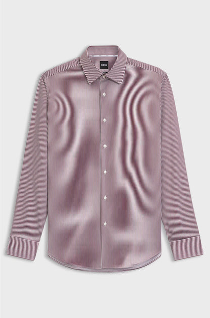 REGULAR-FIT SHIRT IN EASY-IRON STRIPED COTTON SATIN