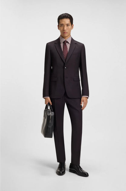 REGULAR-FIT SHIRT IN EASY-IRON STRIPED COTTON SATIN
