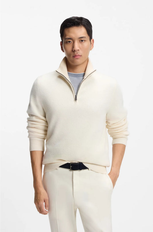 ZIP-NECK SWEATER IN ALPACA WOOL