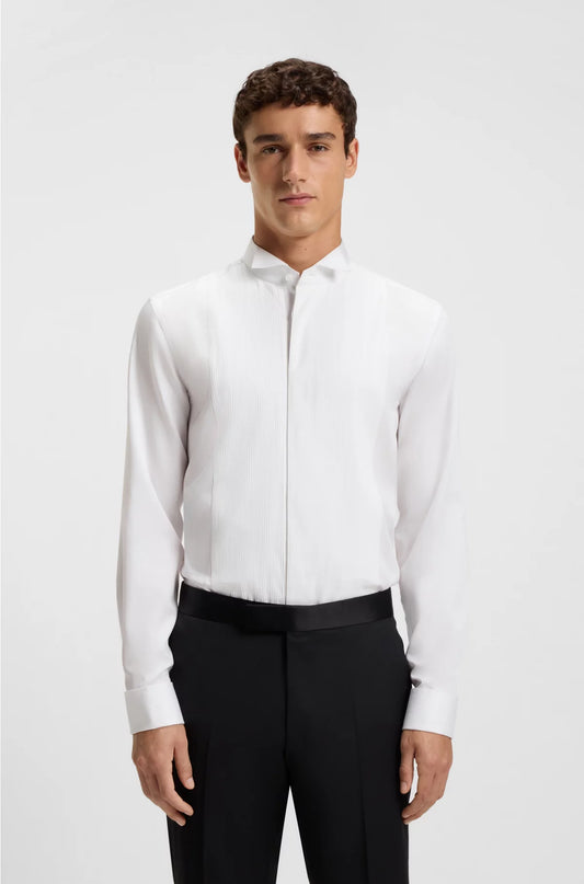 SLIM-FIT SHIRT IN EASY-IRON COTTON SATIN