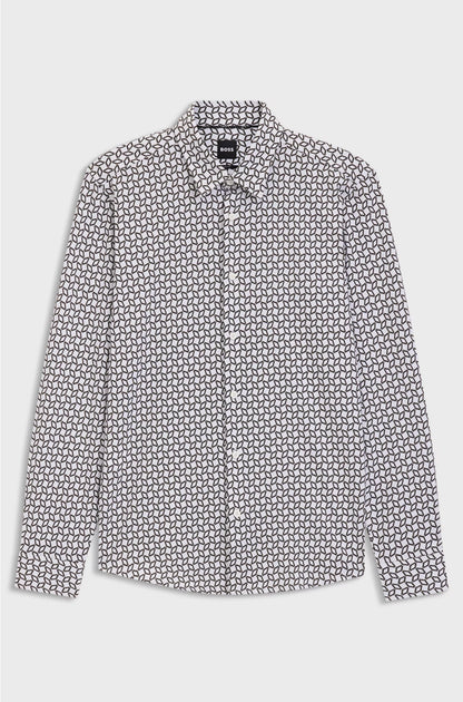 SLIM-FIT SHIRT IN A PRINTED COTTON BLEND