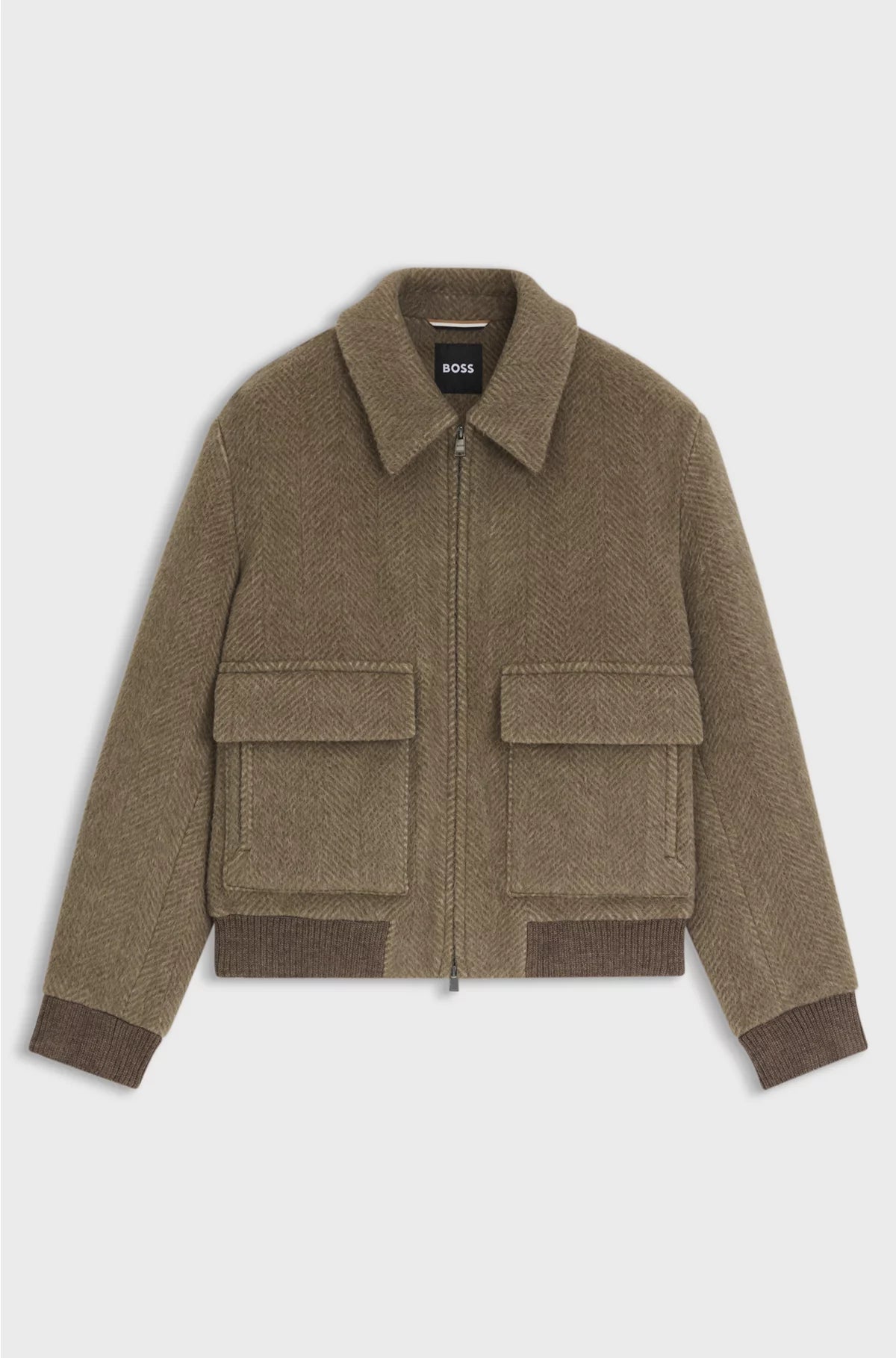 RELAXED-FIT JACKET IN A HERRINGBONE-PATTERNED ALPACA BLEND