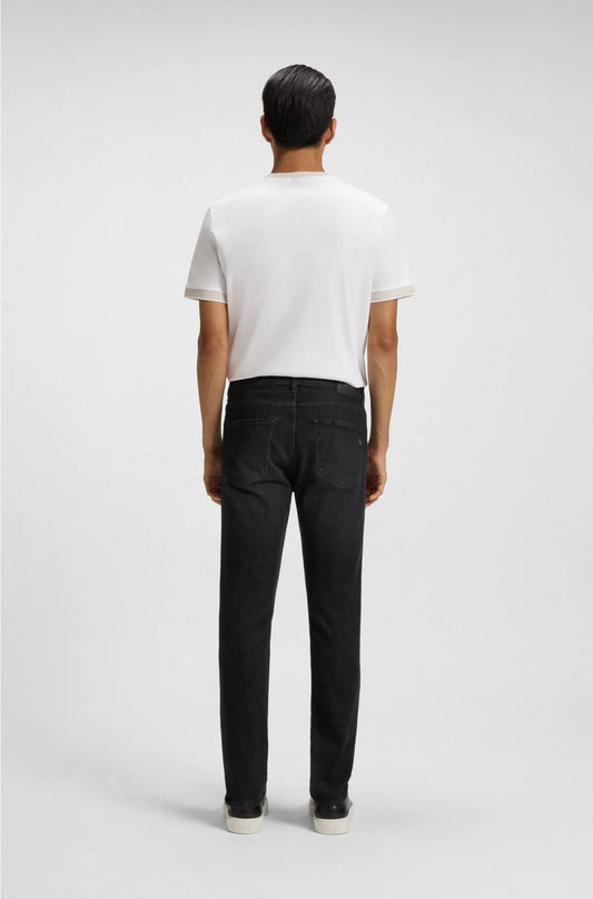 DELAWARE SLIM-FIT JEANS IN BLACK ITALIAN-MADE DENIM