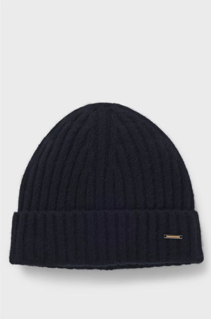 RIBBED BEANIE HAT IN CASHMERE