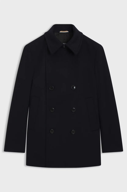 SLIM-FIT PEACOAT IN WOOL AND CASHMERE