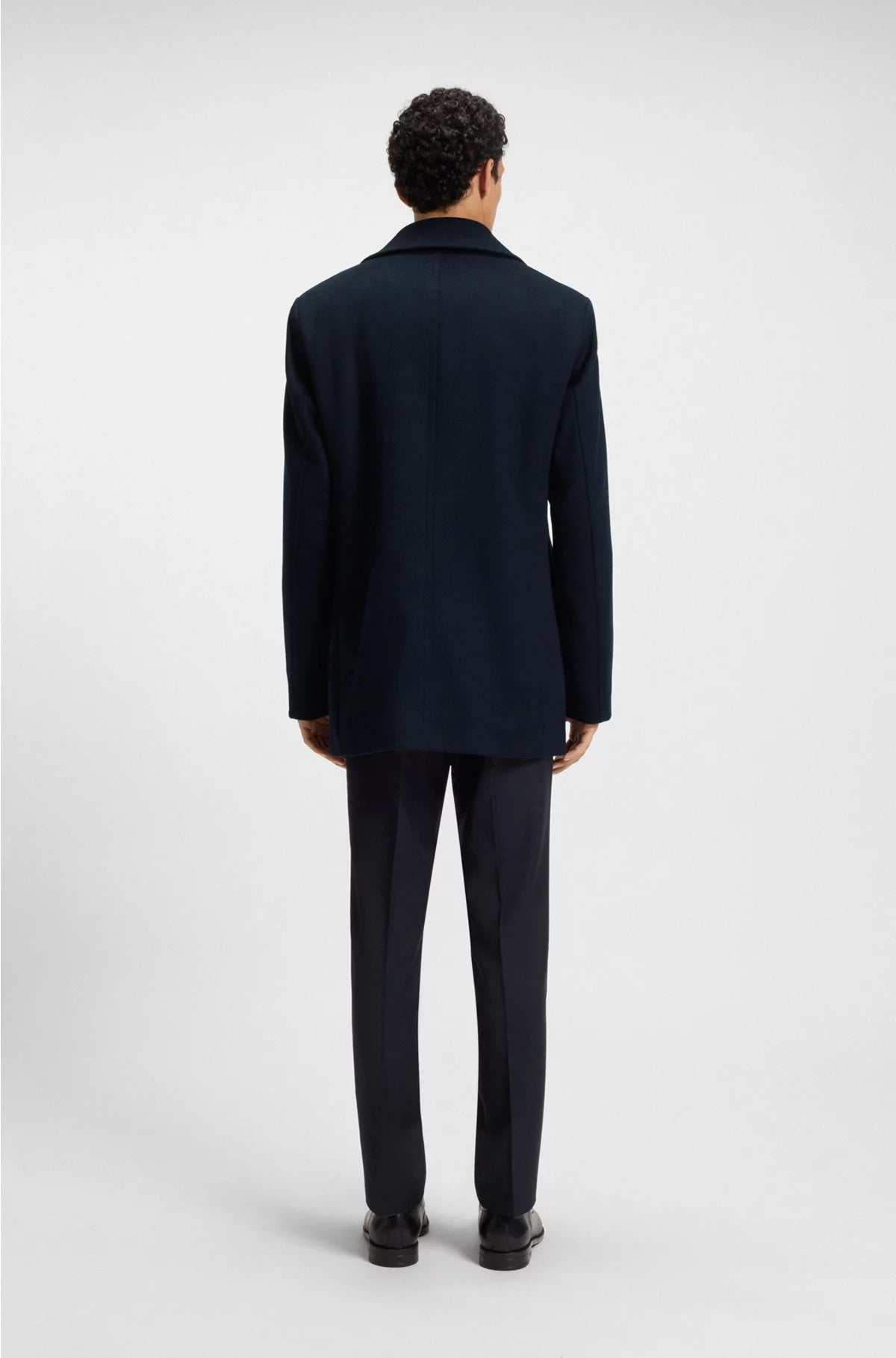 SLIM-FIT PEACOAT IN WOOL AND CASHMERE