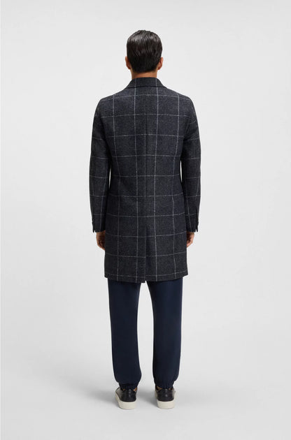 SLIM-FIT COAT WITH PLAIN CHECK