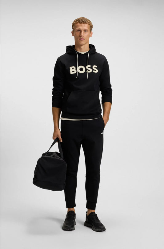 COTTON-BLEND HOODIE WITH MOULDED LOGO
