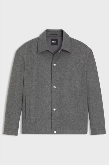 RELAXED-FIT OVERSHIRT IN BRUSHED STRETCH FLANNEL