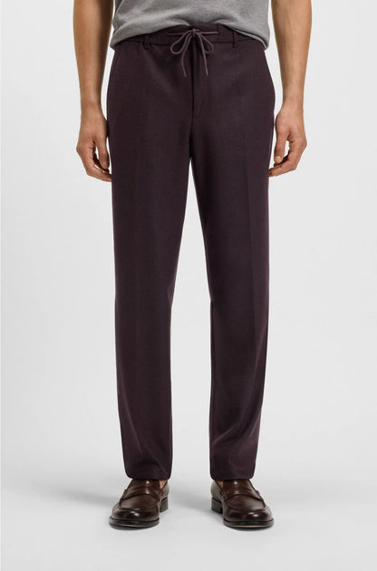 TAPERED-FIT TROUSERS IN BRUSHED STRETCH FLANNEL