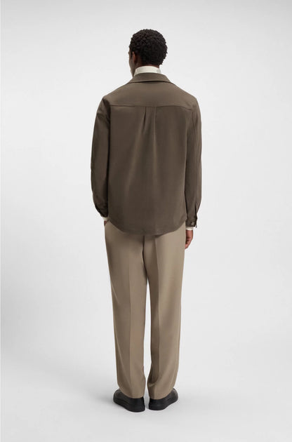 RELAXED-FIT OVERSHIRT IN MERCERISED STRETCH COTTON
