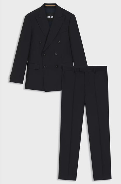 TWO-PIECE SLIM-FIT SUIT IN PINSTRIPE VIRGIN WOOL