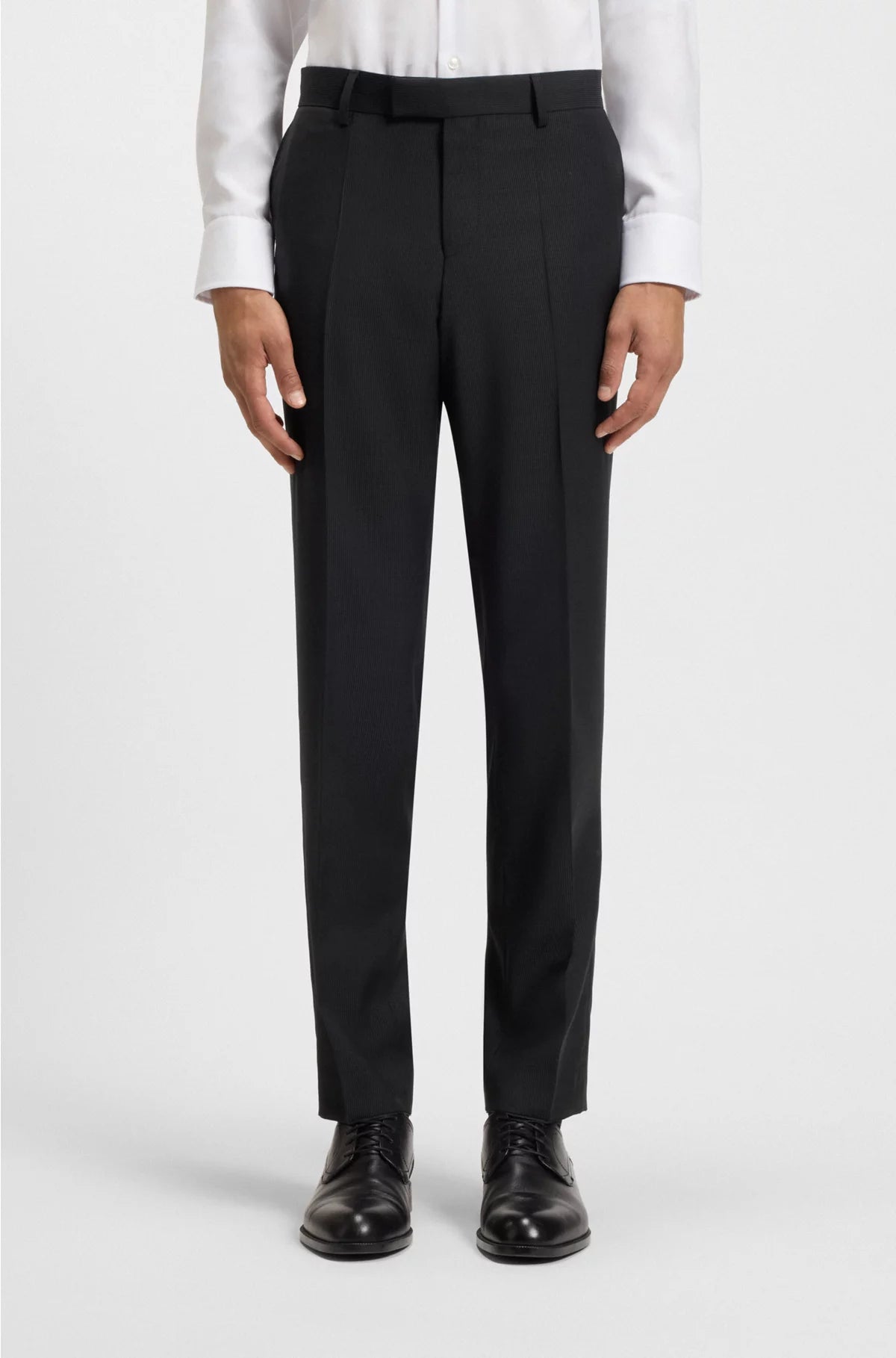 TWO-PIECE SLIM-FIT SUIT IN PINSTRIPE VIRGIN WOOL