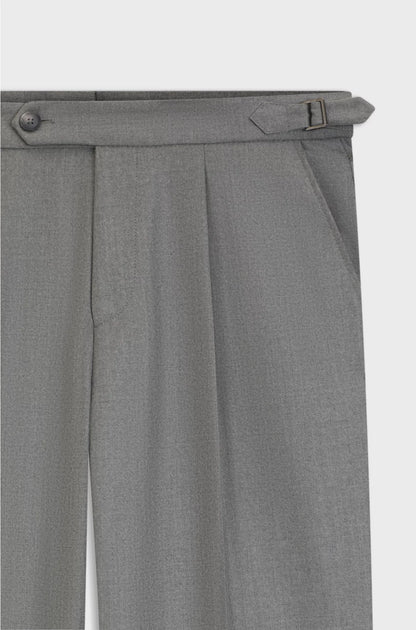 TAPERED-FIT TROUSERS IN MELANGE VIRGIN WOOL