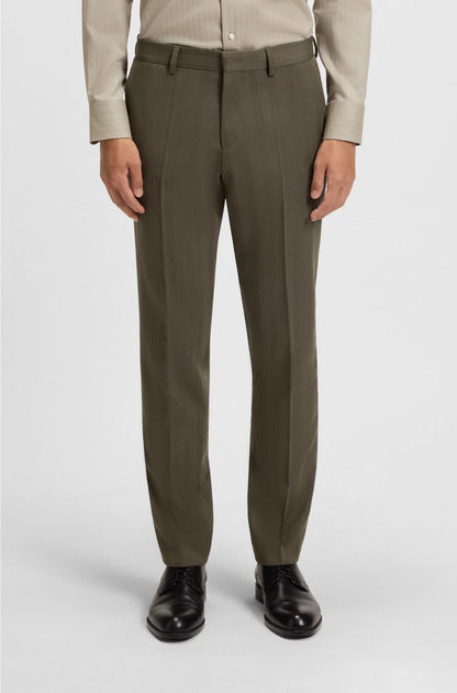 TWO-PIECE SLIM-FIT SUIT IN A HERRINGBONE WOOL BLEND