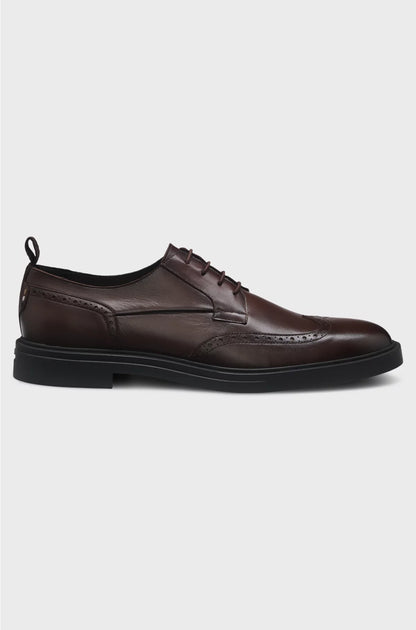 NAPPA-LEATHER DERBY SHOES WITH BROGUE DETAILS