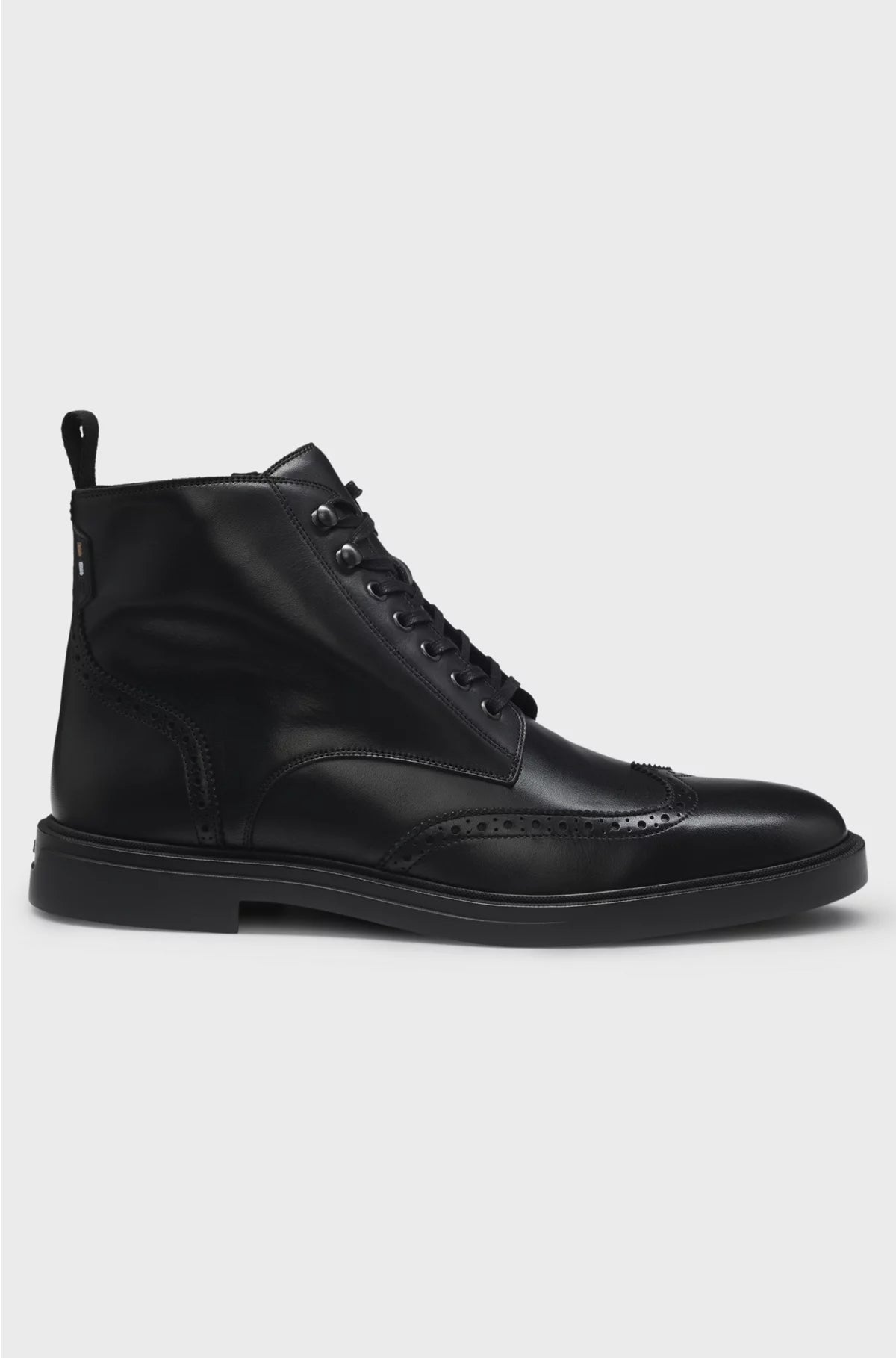 LEATHER HALF BOOTS WITH BROGUE DETAILS