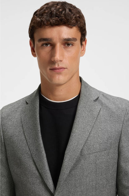SLIM-FIT BLAZER INMICRO-PATTERNED VIRGIN WOOL