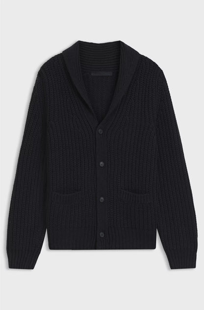 RELAXED-FIT CARDIGAN IN WOOL AND CASHMERE