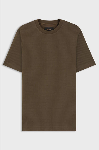 COTTON-SILK T-SHIRT WITH GEOMETRIC JACQUARD