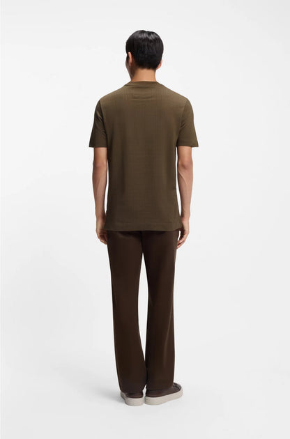 COTTON-SILK T-SHIRT WITH GEOMETRIC JACQUARD