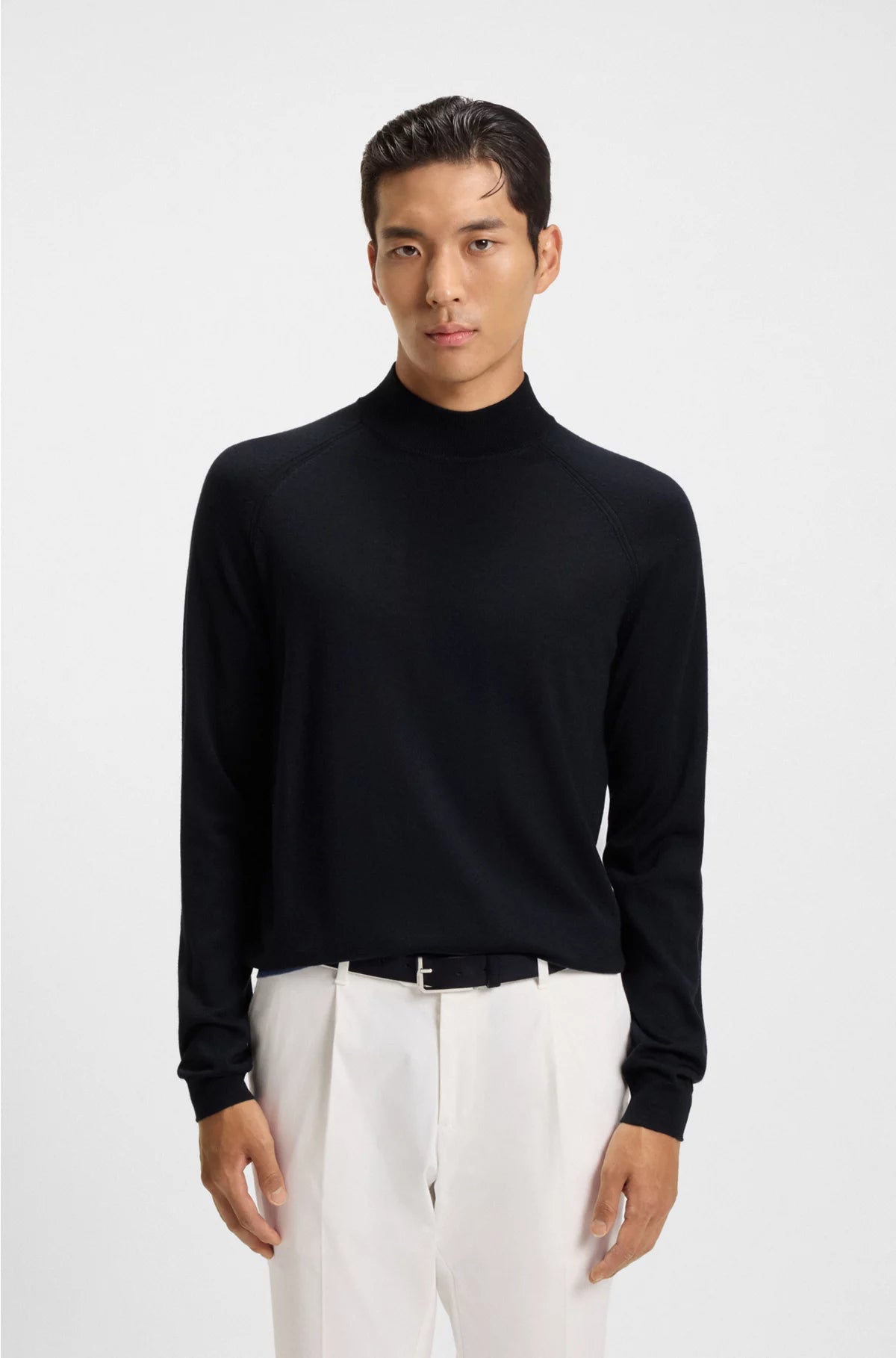 WOOL-BLEND SWEATER WITH MOCK NECK