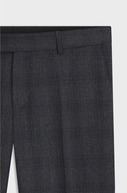 SLIM-FIT TROUSERS IN CHECKED VIRGIN WOOL