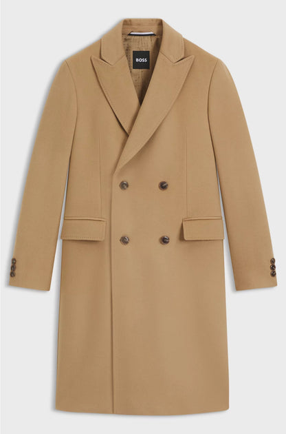 DOUBLE-BREASTED COAT IN VIRGIN WOOL AND CASHMERE