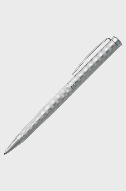 CHROME-PLATED BALLPOINT PEN WITH DIAMOND-CUT ENGRAVING