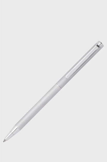 CHROME BALLPOINT PEN WITH ENGRAVED PATTERN