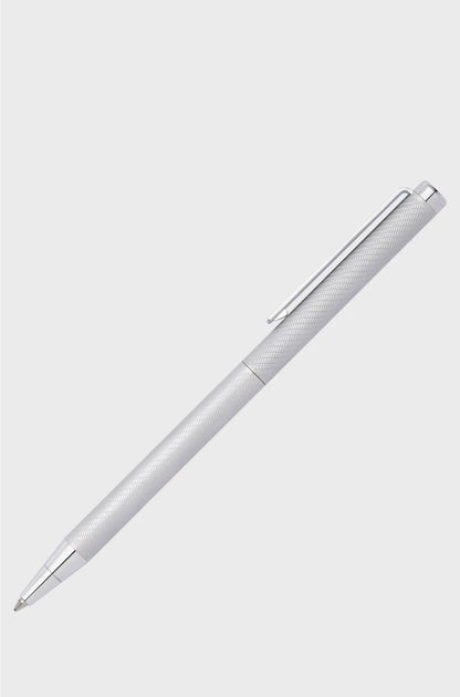 CHROME BALLPOINT PEN WITH ENGRAVED PATTERN