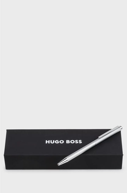 CHROME BALLPOINT PEN WITH ENGRAVED PATTERN