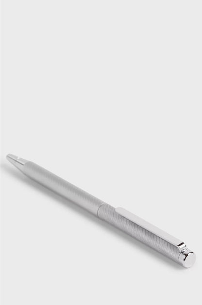 CHROME BALLPOINT PEN WITH ENGRAVED PATTERN