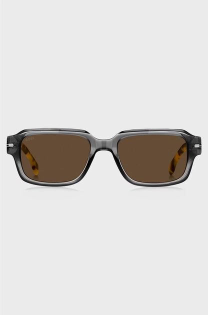 TRANSPARENT-ACETATE SUNGLASSES WITH HAVANA DETAILING