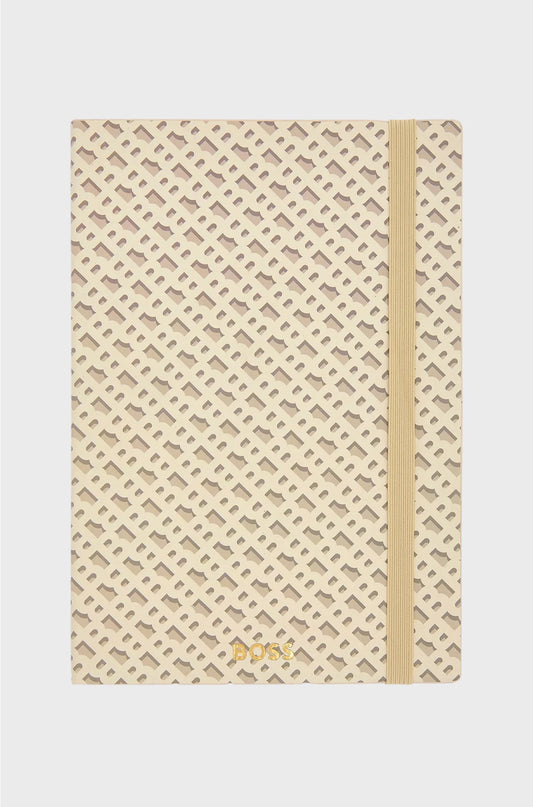 CREAM A5 NOTEBOOK WITH MONOGRAM PATTERN