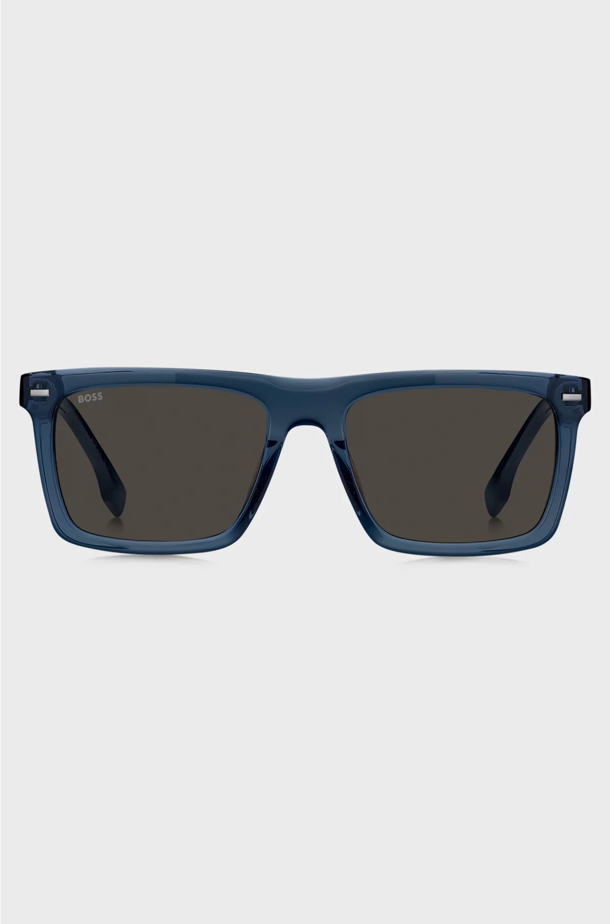 BLUE-ACETATE SUNGLASSES WITH PATTERNED CARBON-FIBRE TEMPLES