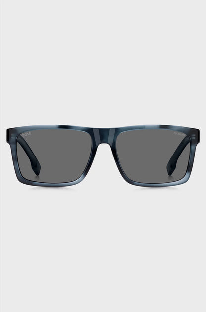BLUE-ACETATE SUNGLASSES WITH PATTERNED FRAMES
